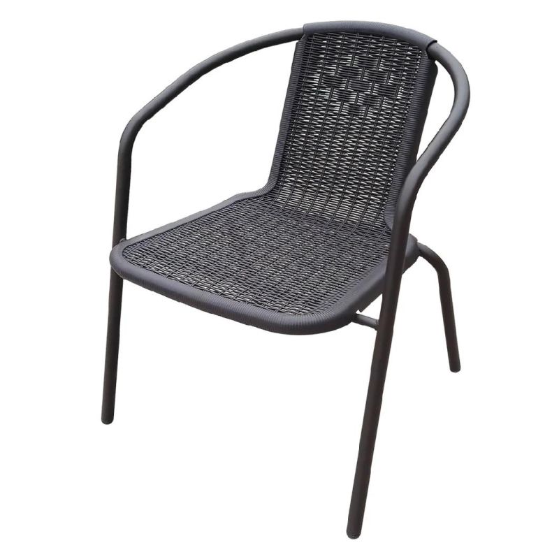 Hot Sale Modern Furniture Stackable Living Room Furniture Rattan-Look Plastic Dining Chair