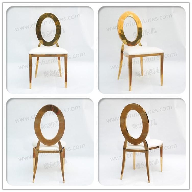 Hc-Ss01 Wholesale Stacking Wedding Chair Gold Stainless Steel for Rental Hc-Ss01