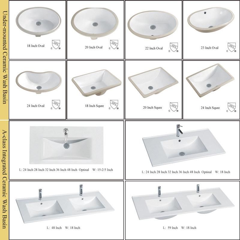 Classic Modern Style Hotel Used Bathroom Furniture in Solid Wood