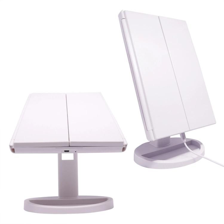 Square Desktop Portable 3 Ways Folding Mirrors for Makeup