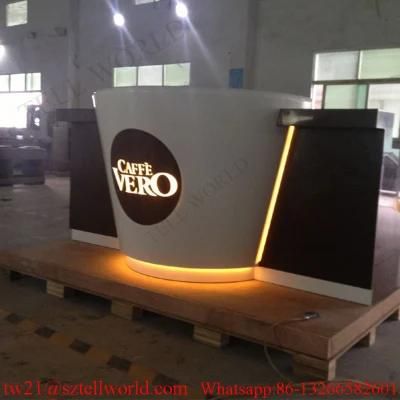 LED Coffee Shop Modern Bar Counter Design Starbucks Bar Counter for Sale