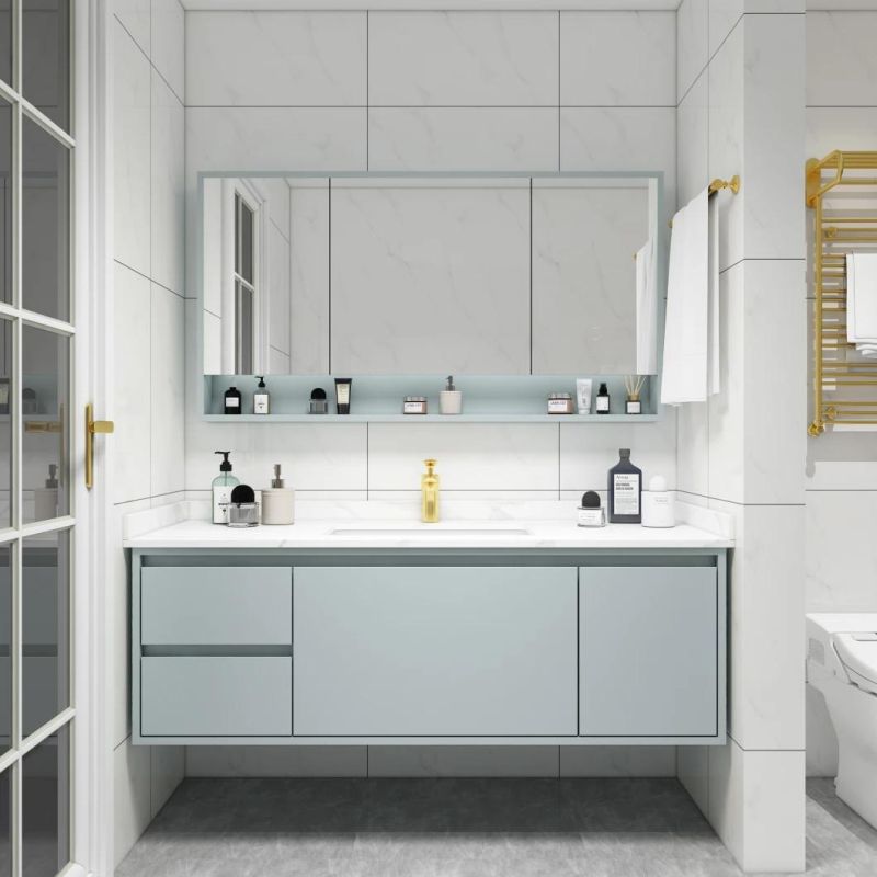 Modern Light Luxury Melamine Bathroom Cabinet with Intelligent Mirror