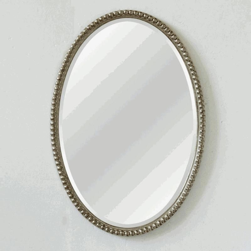 European Bathroom Mirror Nordic Bathroom Mirror Dressing Mirror Retro Hanging Wall Bedroom Oval Makeup Mirror