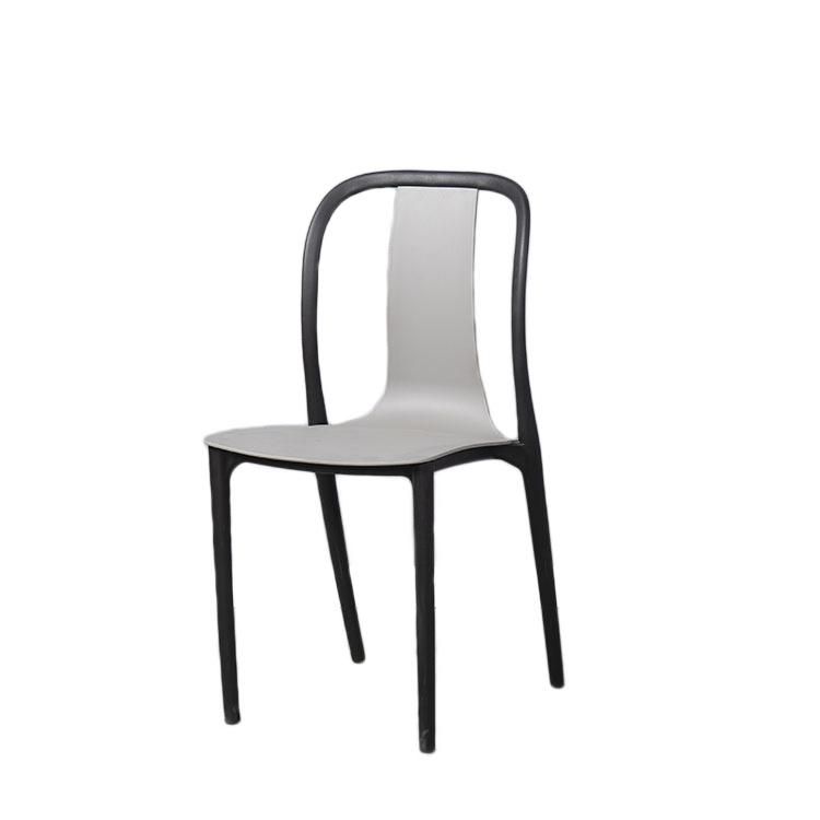 Nordic Modern Simple Style Outdoor Restaurant Furniture Plastic Fashion PP Sets Metal Frame Dining Chair