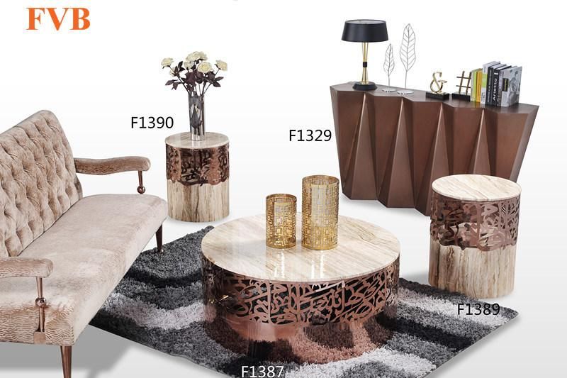 Modern Style Coffee Table Brass Marble Table Top Marble Table