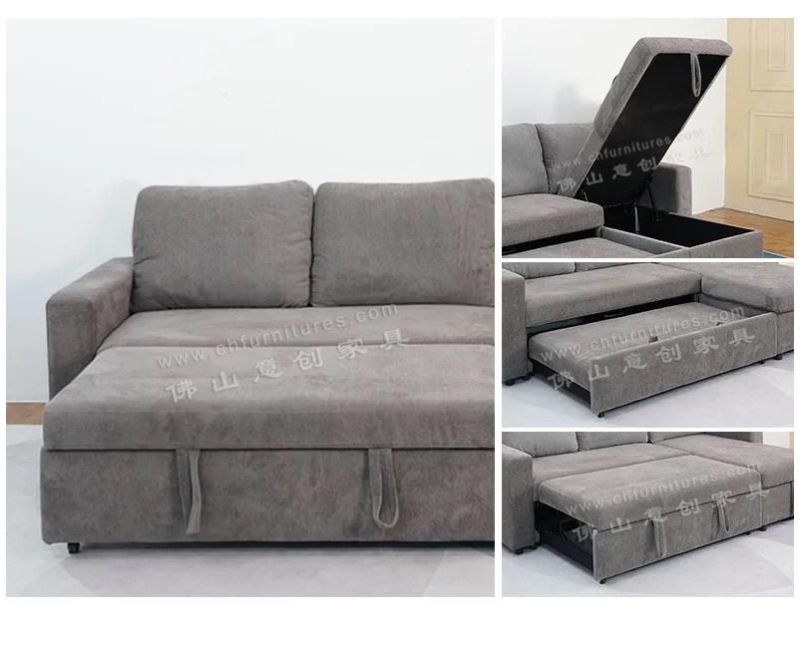 Hyc-Sf02 Modern Home Furniture Fabric Sleeping Sectional Sofa Set Iving Room Sofas