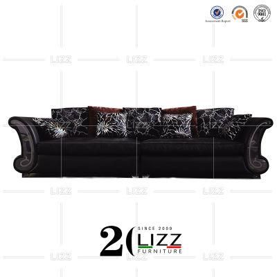 Luxurious Royal Living Room Furniture Modern Genuine Leather Sofa Set