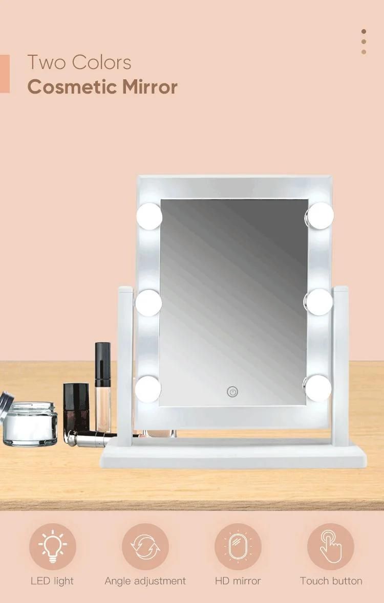 Pritech 180 Degrees Rotate Makeup Mirror Two Colors LED Light HD Cosmetic Mirror