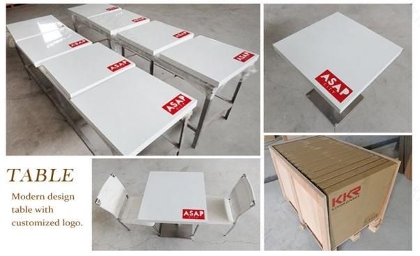 Modern Hotel Table Customized Solid Surface Dining Table
