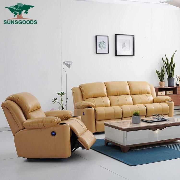 Factory Supplier Modern Living Room Reclining Sofa with Cup Holder