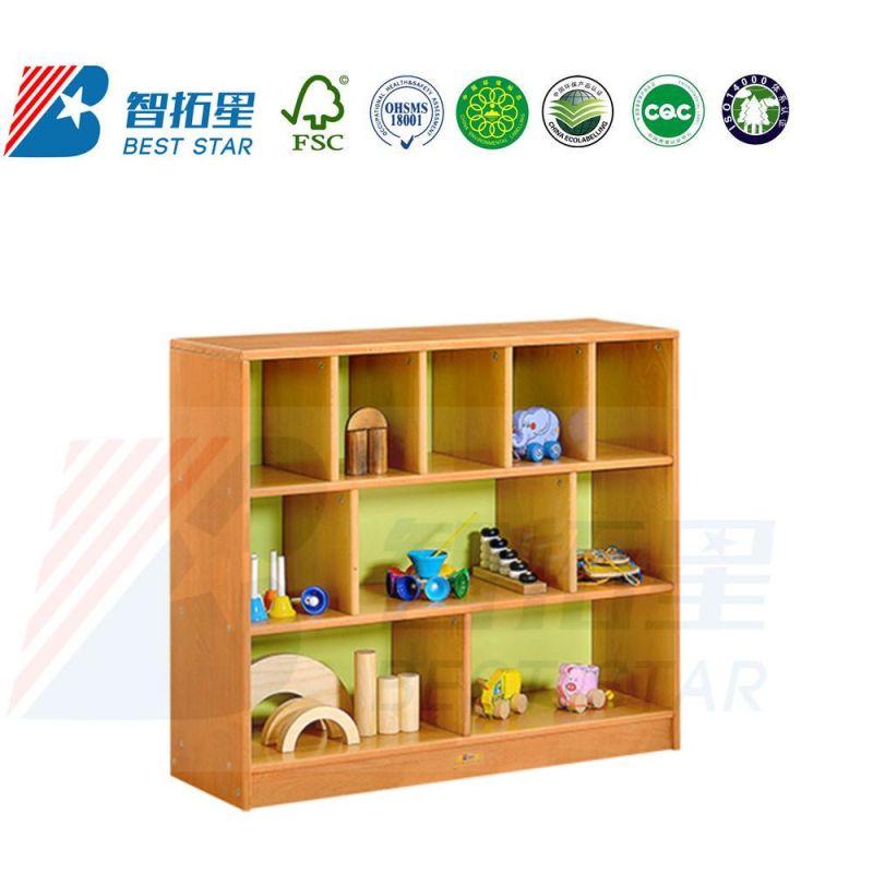 Kindergarten Kids Wooden Modern Cabinet, Nursery and Daycare School Cabinet, Kids Classroom Furniture for Preschool, Baby Toy Storage Cabinet