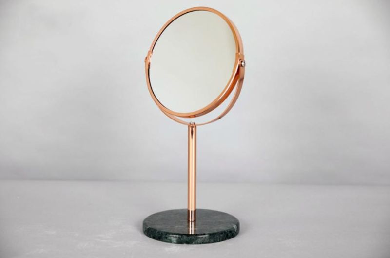 Luxury Modern Round Standing Marble Pedestal Makeup Mirrors for Dressing Table in Home and Hotel