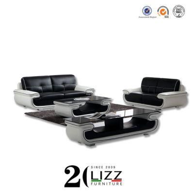 Modern European Office Leisure Top Grain Genuine Leather 1+2+3 Sofa Furniture Set