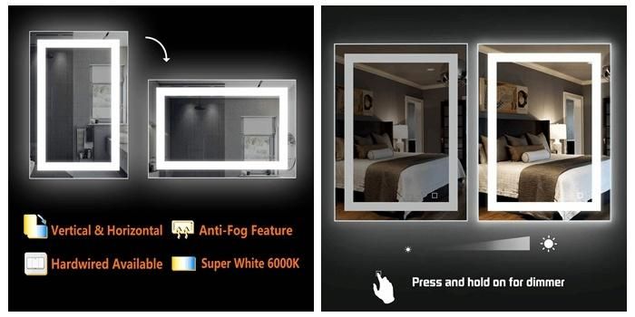 Home Hotel Decor Infrared Motion Sensor LED Lighted Illuminated Bathroom Make up Lighted Mirror