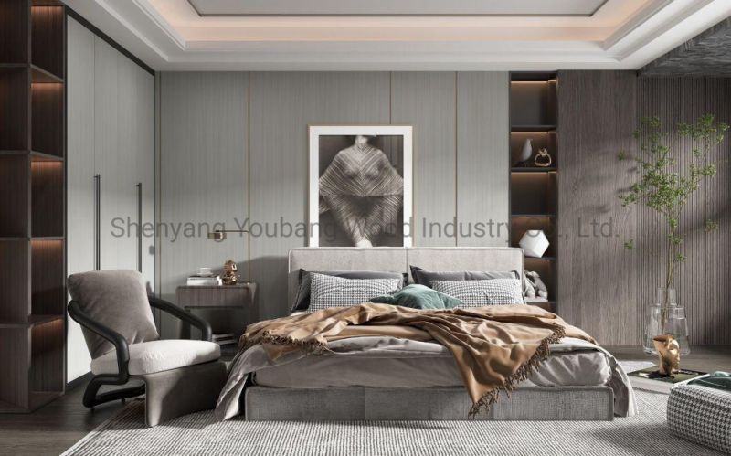 Luxury Bedroom King Size Leather Bed Set Italian Modern Style High-End Fashion Furniture