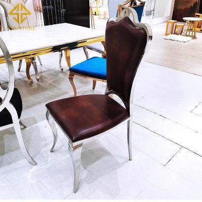 Wholesale Luxury Event Gold Stainless Steel Wedding Chair High Back Banquet Chairs