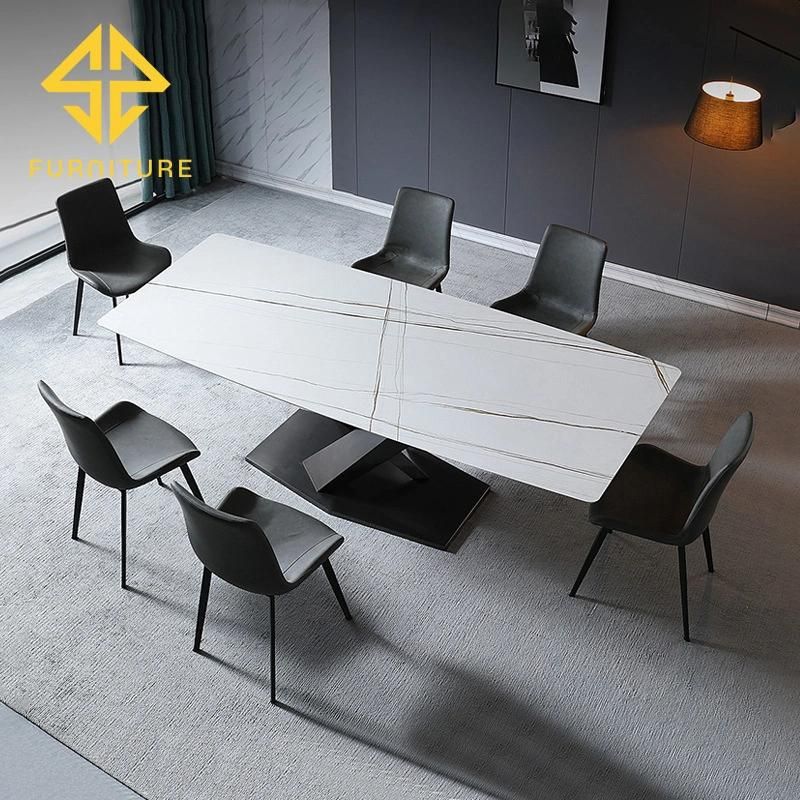 Foshan Hotsale Nordic Style Rock Plate Table Set for Dining Room