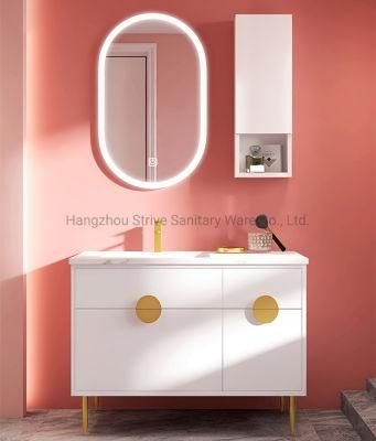 Modern Wall Bathroom Cabinet Furniture LED Light Glass Mirror Vanity