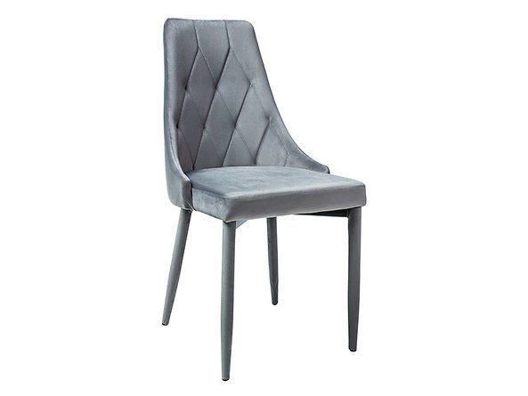 Modern Fabric PU Leather Chairs Dining Chairs with Metal Legs