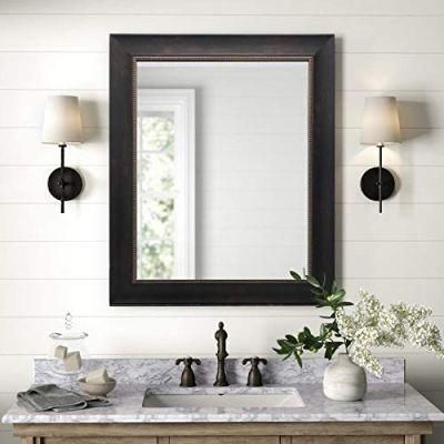 Modern Vanity Room Wall Mirror Large Wide PS Framed Wall-Mounted Decorative Dressing Rectangular Mirror