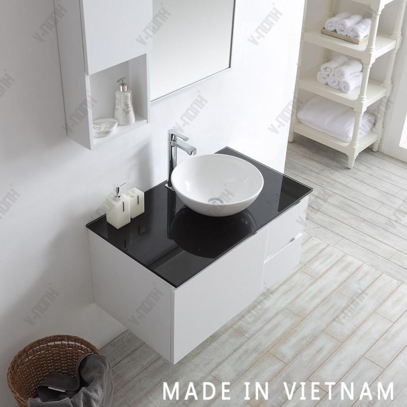 Modern Style Wall-Mounted Solid Wood Bathroom Vanity Furniture