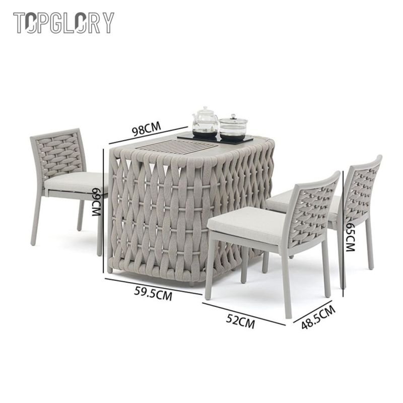 2022 Latest Fashion Weave Aluminum Frame Outdoor Table and Chair Set