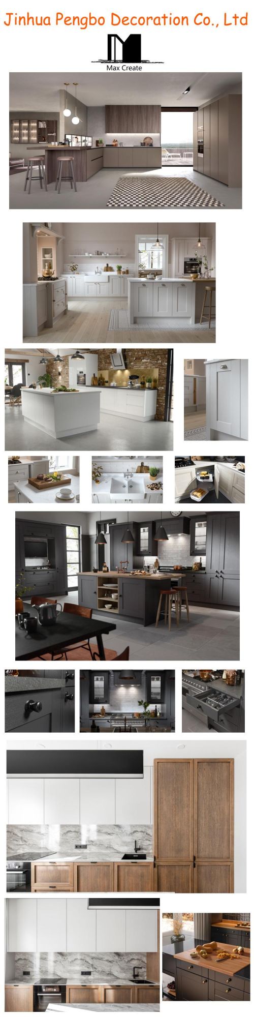 Modern Design Kitchen Cabinets Handleless Light Gray Glossy Storage Cabinets Kitchen Furniture