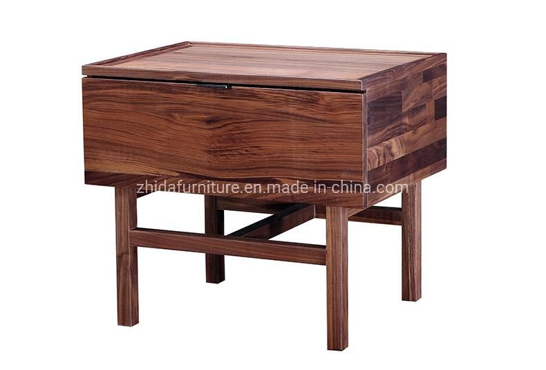 American Walnut Solid Wood Nightstand for Hotel