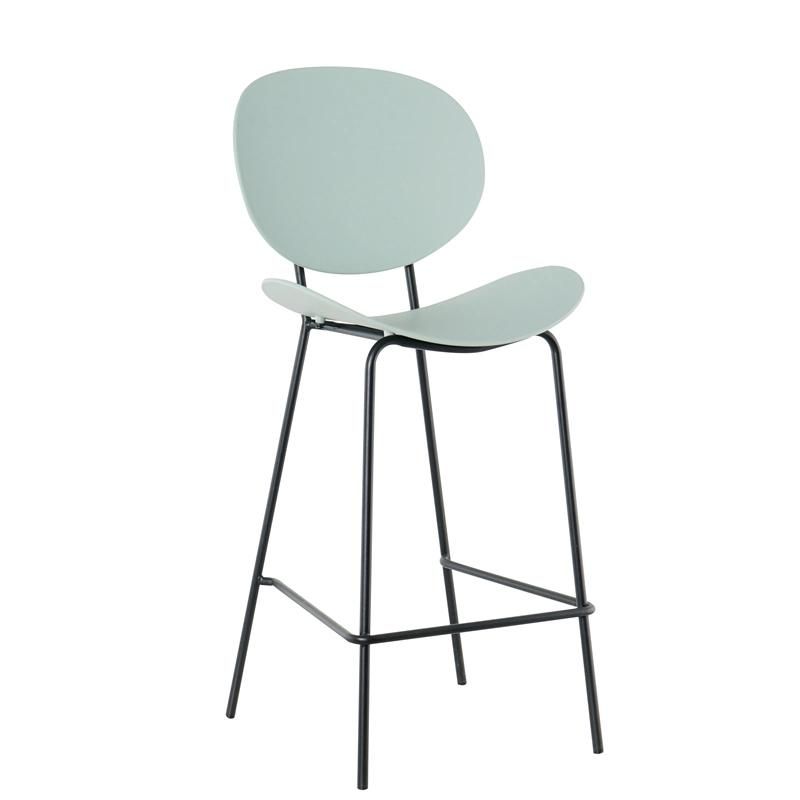 China Furniture Cafe Restaurant Nordic Kitchen Cheap Metal Counter High Modern Stool PP Plastic Bar Chair