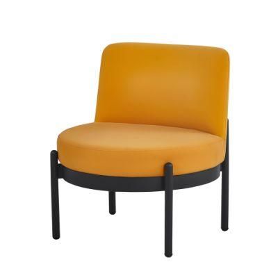 Modern Style Silla Nordica Chaise Scandinave Living Room Furniture Single Yellow Fabric Round Seat Lounge Leisure Chair