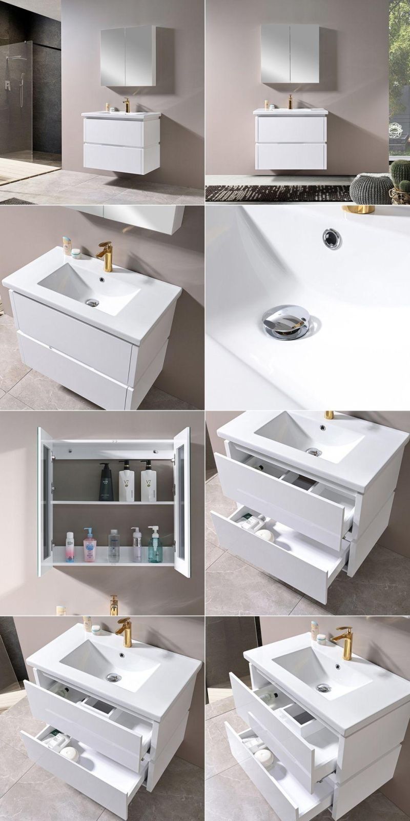 Modern Factory Direct PVC Bathroom Cabinet Bathroom Cabinet Vanity Bathroom Furniture