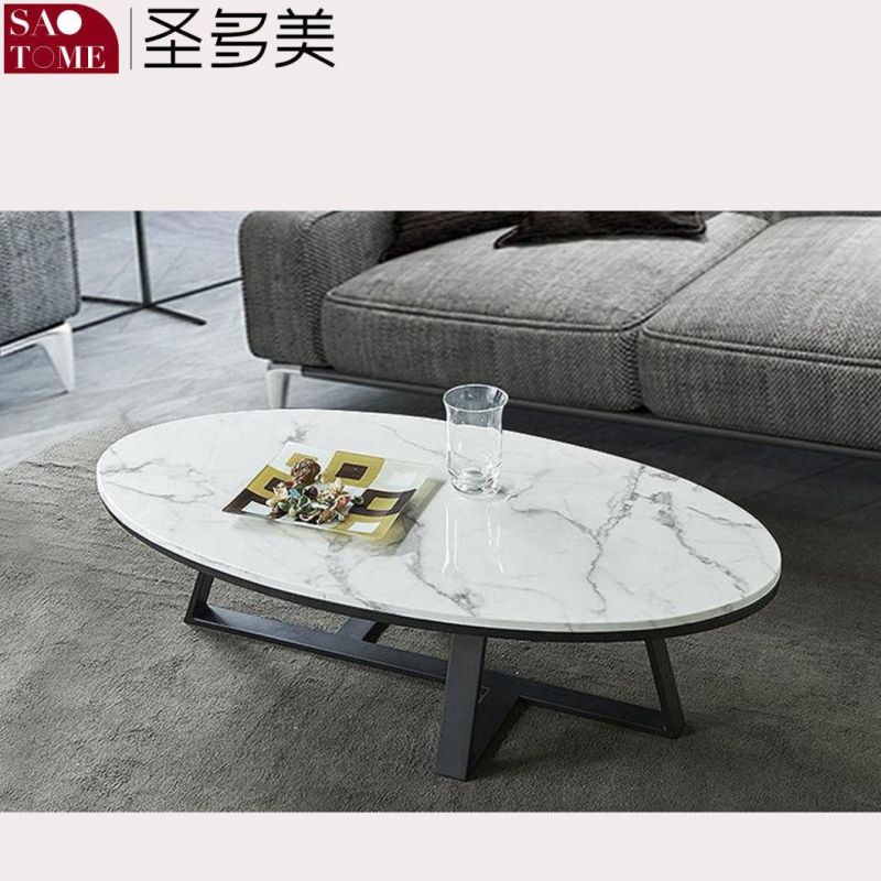 Modern Simple Luxury Living Room Furniture Round Slate/Marble Coffee Table