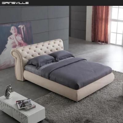 Factory Wholesale Luxury Tufted Platform Beds Set Upholstered Leather/Fabric Double King Bed Gc1630