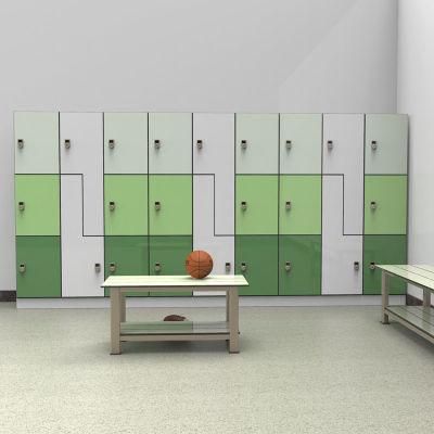 School Gym Hospital Compact Laminate High Pressure Laminate Locker, Modern New Design Z Shape Storage HPL Locker/