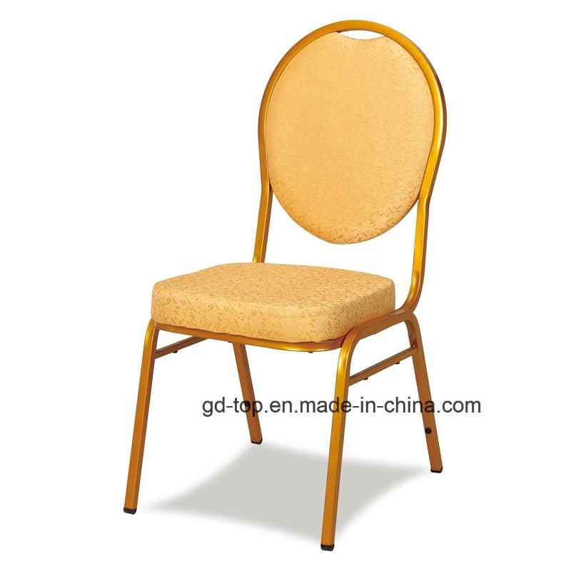 Top Furniture Foshan Factory Elegant Aluminum Round Back Banquet Furniture Banquet Chair