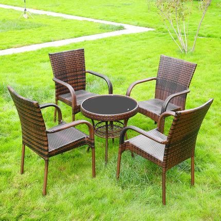 Outdoor Table and Chair Courtyard Garden Table Stool Outdoor Outdoor Leisure Table Combination Balcony Small Round Table Modern and Simple