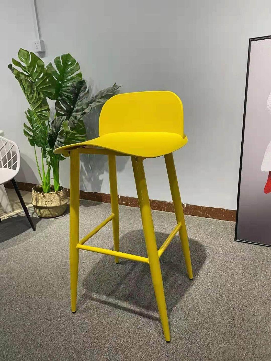 Modern Design Full Plastic Various Color High Counter Chair Barstool