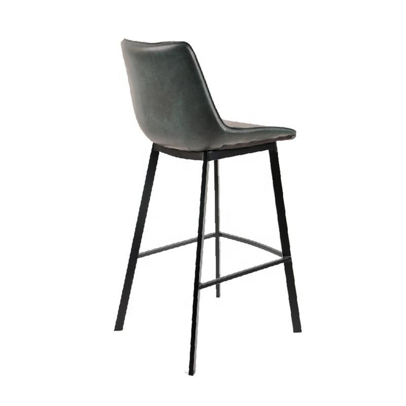 Wholesale Bistro Pub Coffee Bar Stool Modern Soft Leather Bar Chair with Metal Base