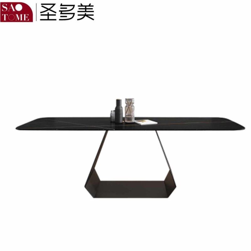 Modern Rock Furniture U-Shaped Steel Plate Dining Table