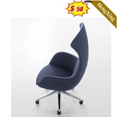 Modern Home Living Room Leisure Armchair Sofa Office Bar Dining Room Blue Fabric Lounge Chair with Wheels