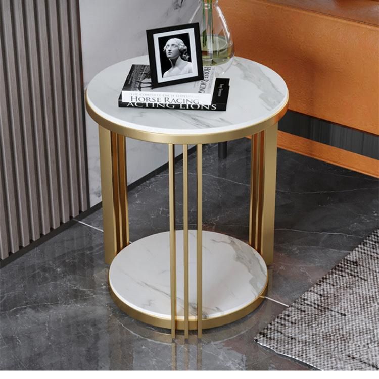 Hot Selling Titanium Stainless Steel Marble Sintered Stone Coffee Table