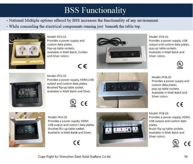 Powered Conference Table Functional Conference Table with Power Boxes Management