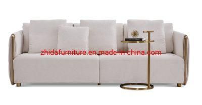 Living Room Furniture Modern Luxury Stainless Steel Hotel Lobby Reception Sofa