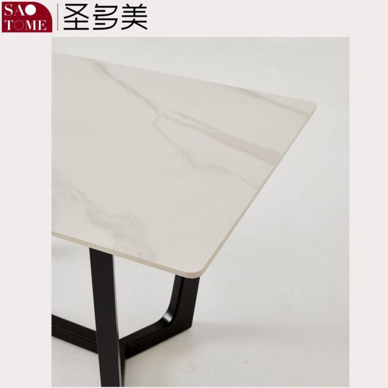 Modern Rock Board Furniture V-Shaped Table Solid Wood Dining Table