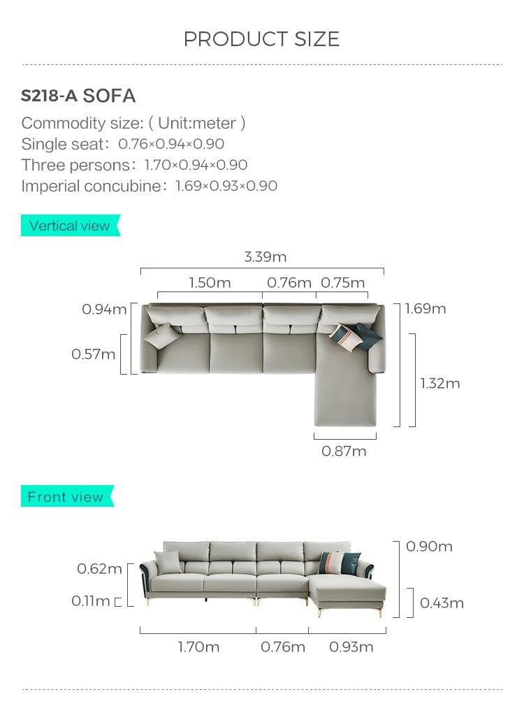 Linsy Modern Living Room Corner L Shape Sofa Set Furniture S218