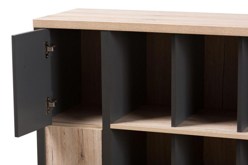 Modern Desk with Built-in Shelf Unit