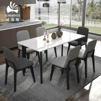 Nordic Wooden Restaurant Furniture Marble Dining Table Made in China Guangdong Factory