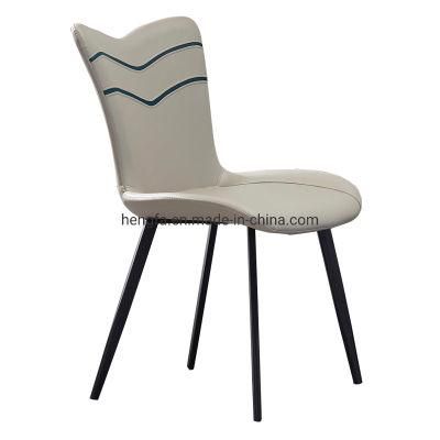 Modern Restaurant Furniture Leather Cushion Stainless Steel Dining Chairs