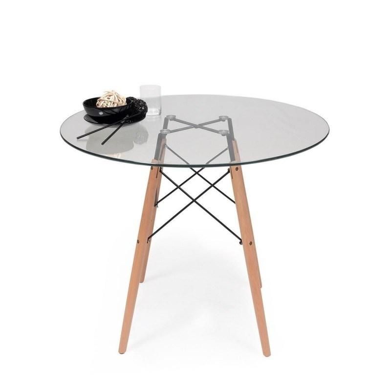 Modern Style Table Kitchen Dining Room Coffee Table with Wood Legs