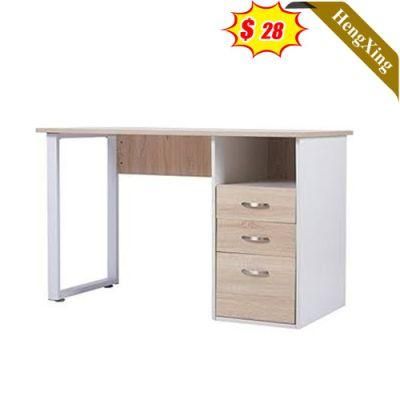 Hot Sell Modern Design White Mixed Wood Color Wooden Office School Furniture Computer Table with Storage Cabinet